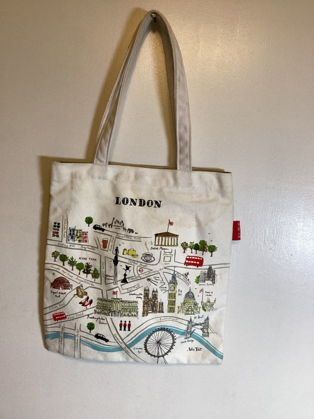 Alice Tait canvas /fabric tote bag with London important landmarks